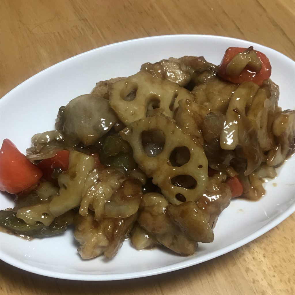 パルシステム ミールキット　根菜と産直鶏肉と黒酢炒め